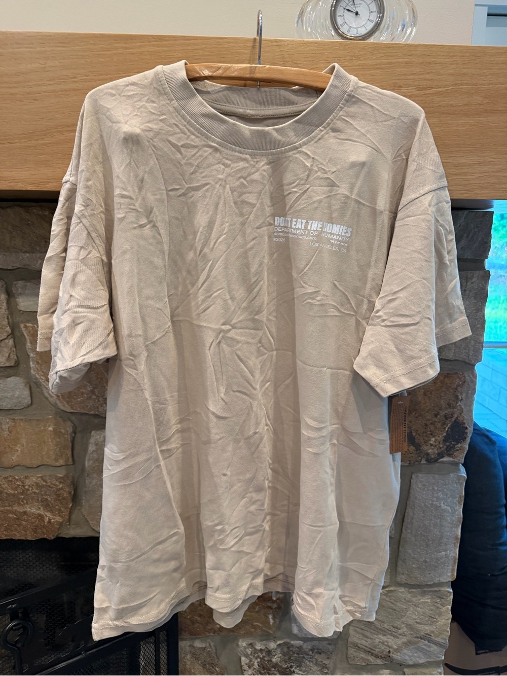 NWT vegan streetwear brand Don't Eat The Homies. Size L beige